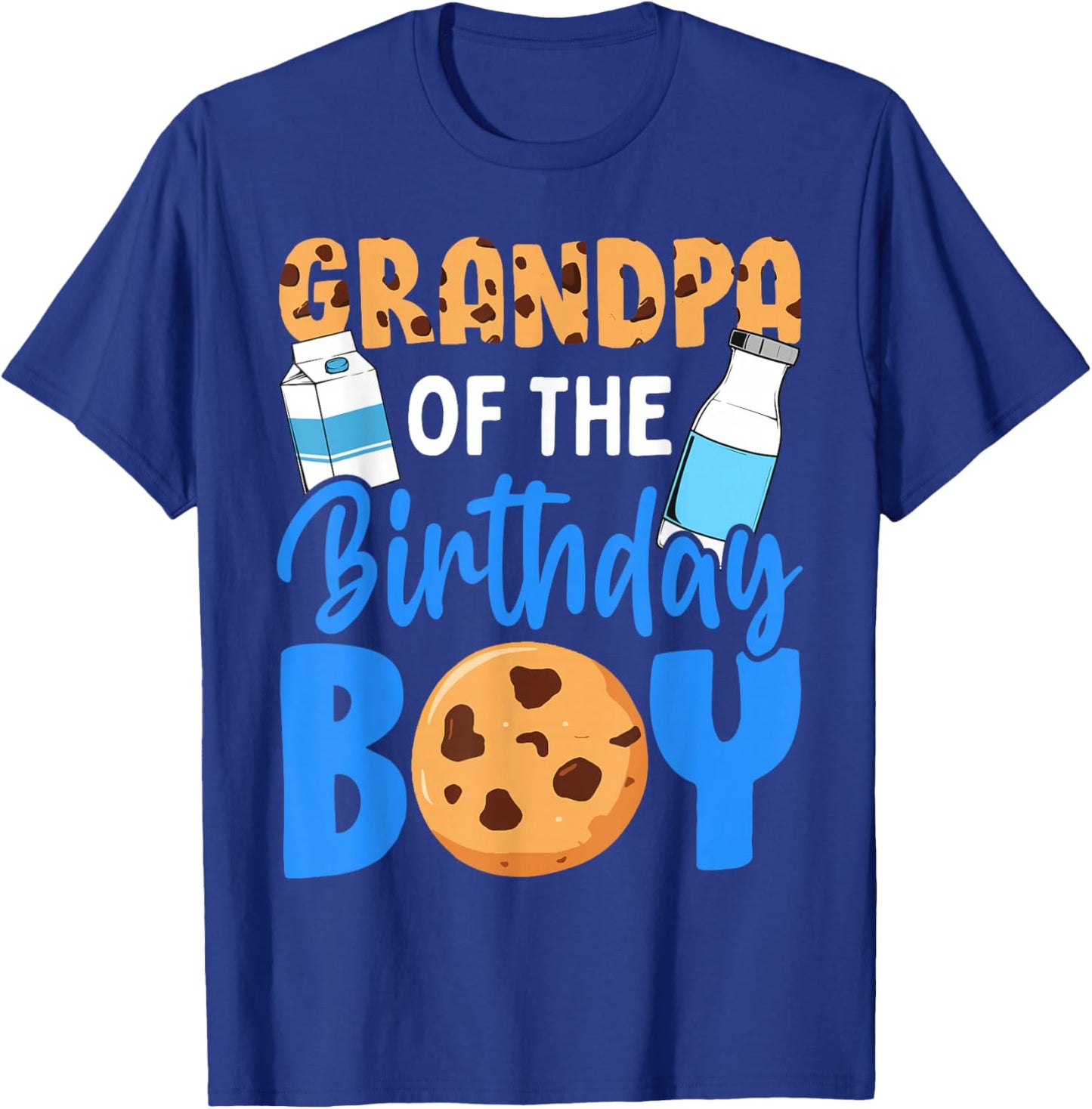 Grandpa of the birthday boy Milk and Cookies 1st birthday T-Shirt - T-Shirt | Royal
