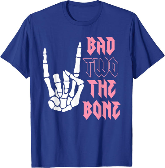 Bad Two the Bone Shirt 2nd Birthday 2 Years Old Birthday T-Shirt - T-Shirt | Royal