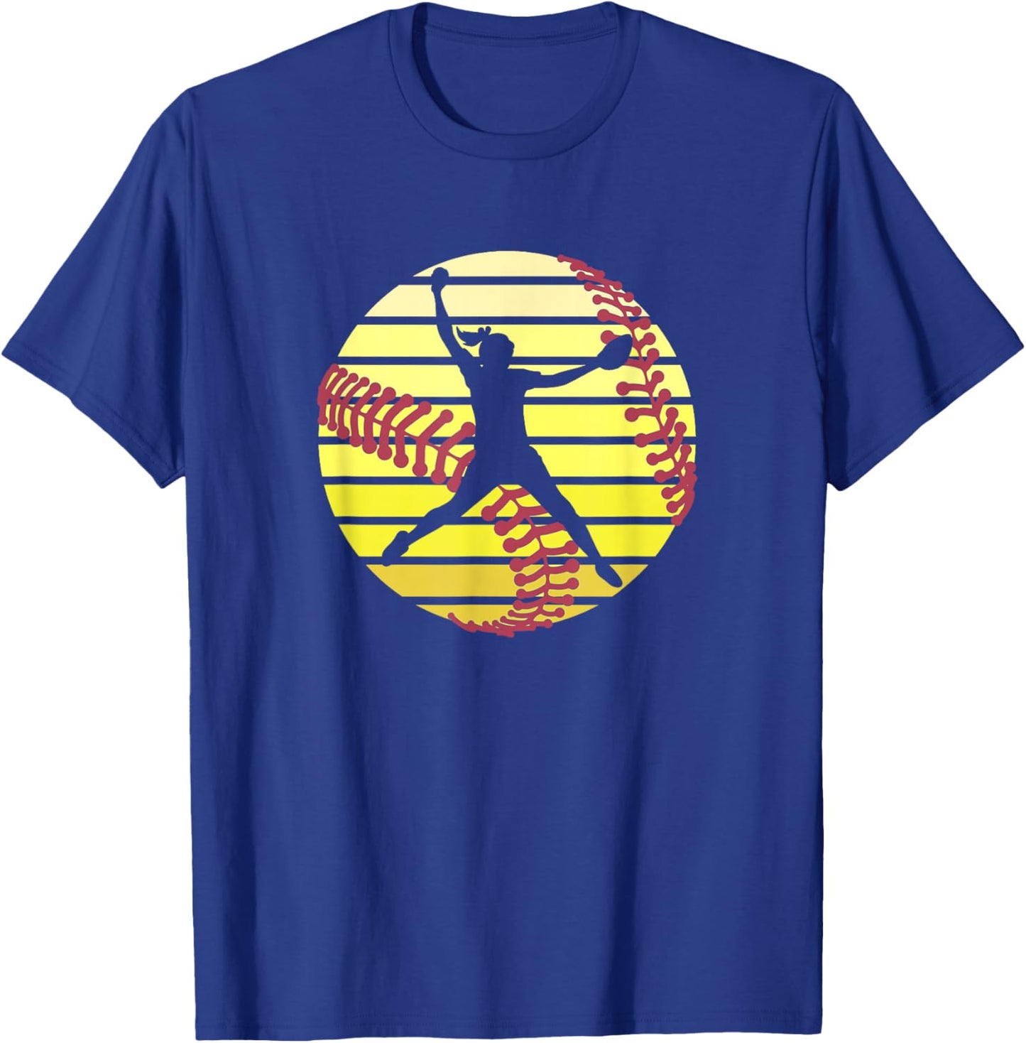 Softball Pitcher Women Girls Fast Pitch Player Graphic T-Shirt - T-Shirt | Royal