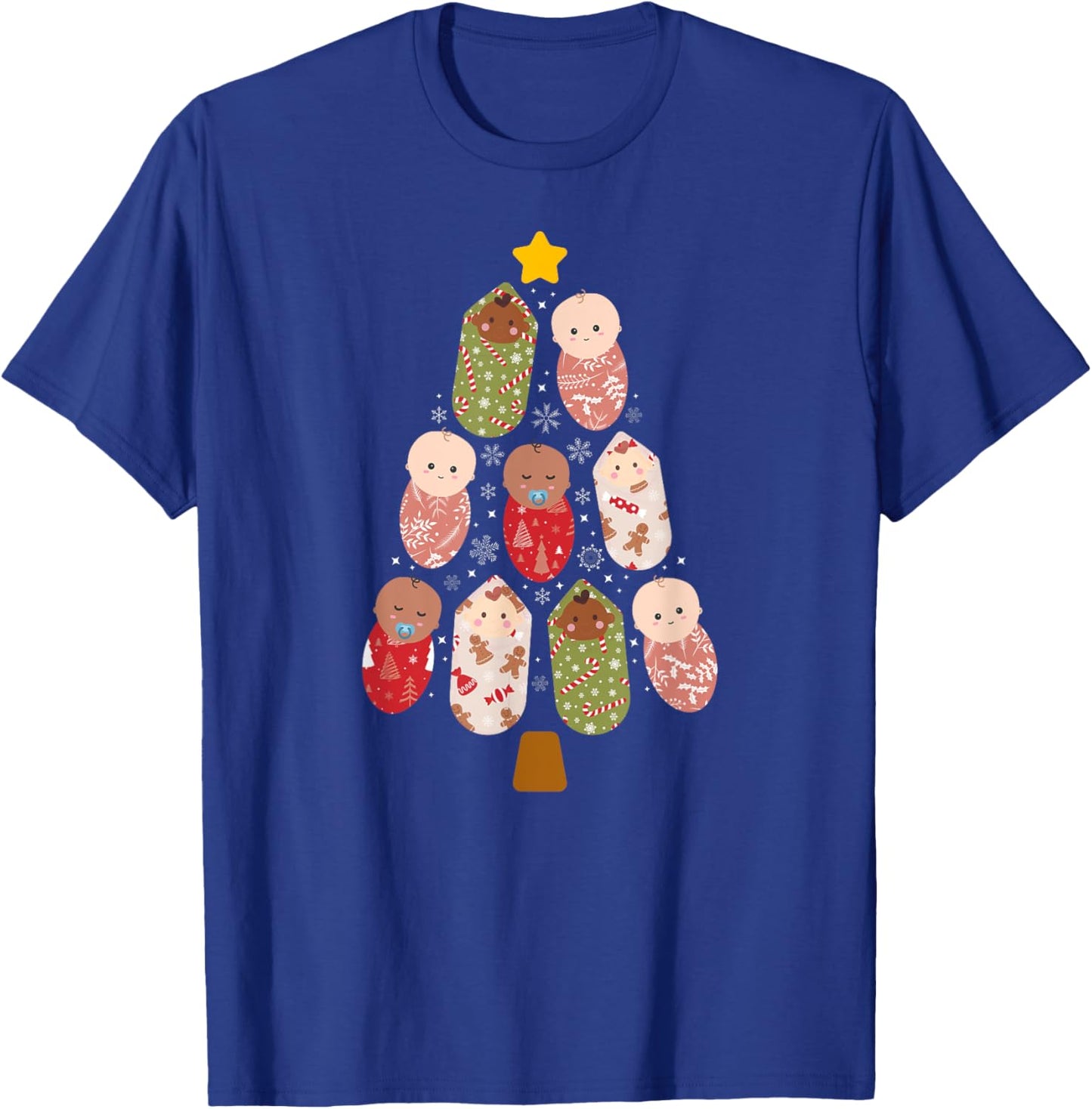 Mother Baby Nurse Christmas Tree Mom Baby Nurse Xmas Party T-Shirt - T-Shirt | Royal