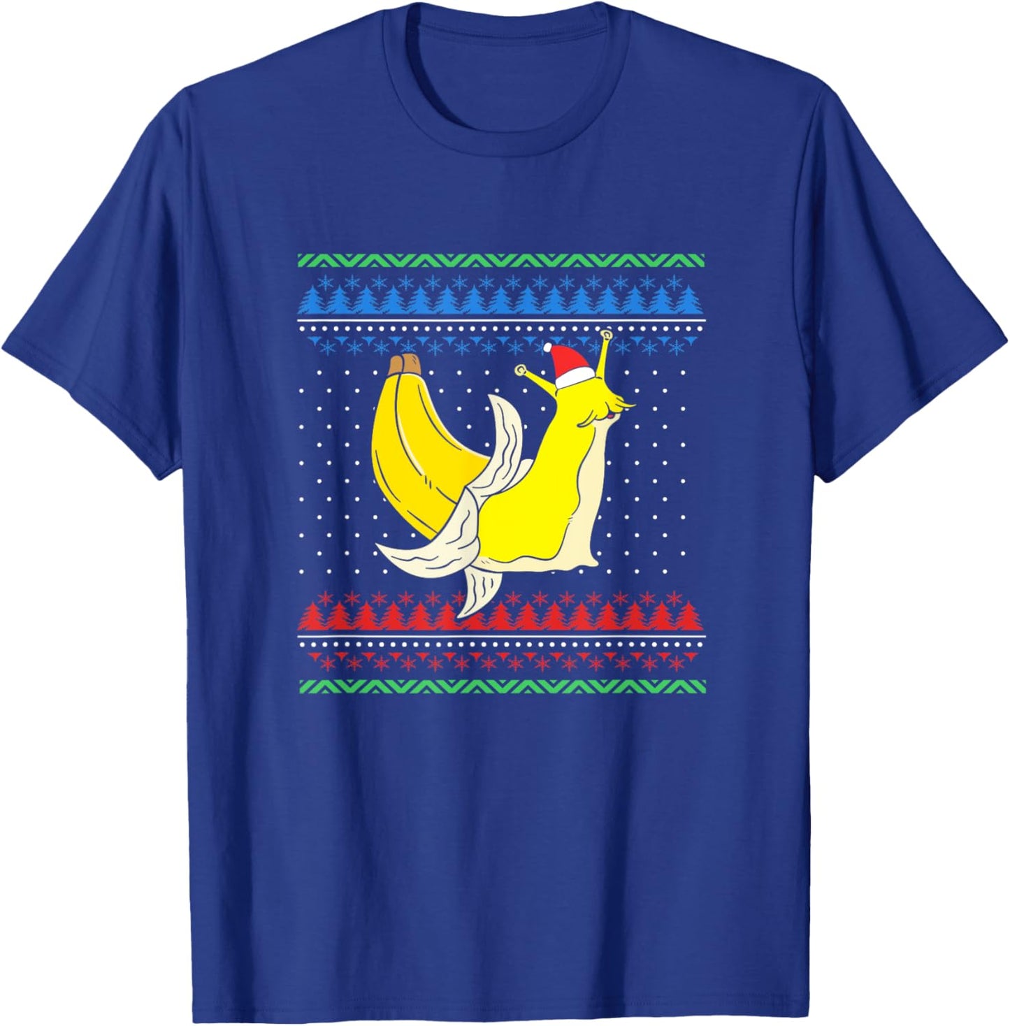 Christmas Banana Slug With Christmas Hat T-Shirt - T-Shirt | Royal