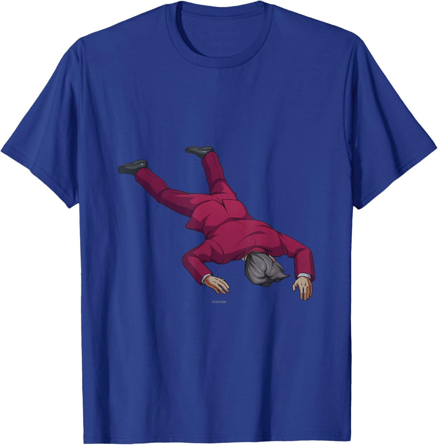 Capcom Ace Attorney Investigations Collection Faceplant Edgeworth - Black, Small T-Shirt - T-Shirt | Royal