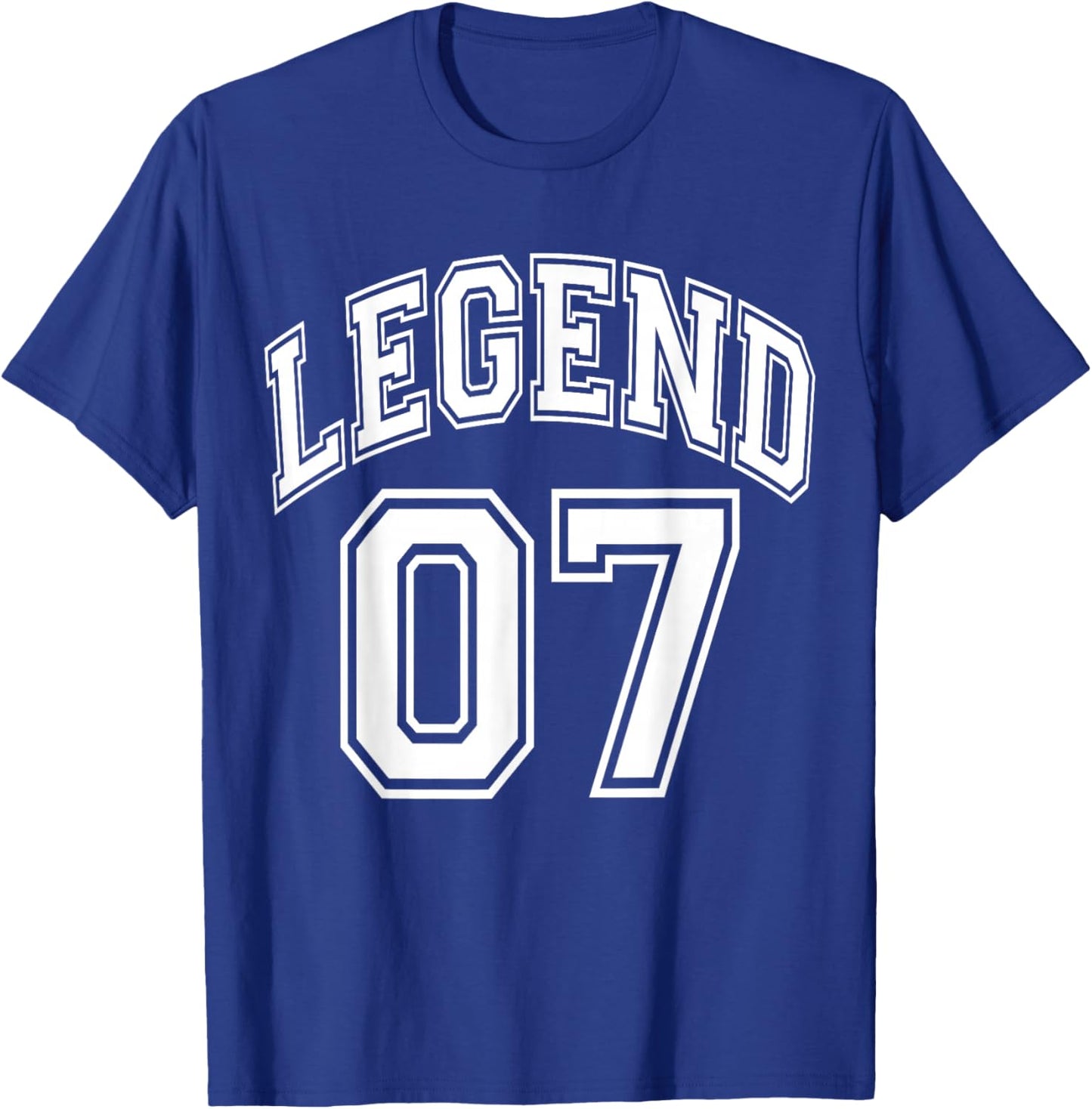 Legend 07 Number Varsity Team - 07th Birthday & 07 Years Old T-Shirt - T-Shirt | Royal