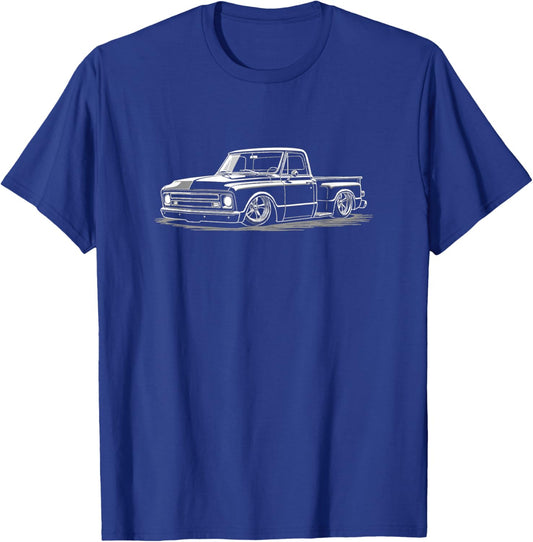 The Best 1967-1972 C10 Truck Silhouette - Black, Men's, Small, Classic C10 Truck T-Shirt - T-Shirt | Royal