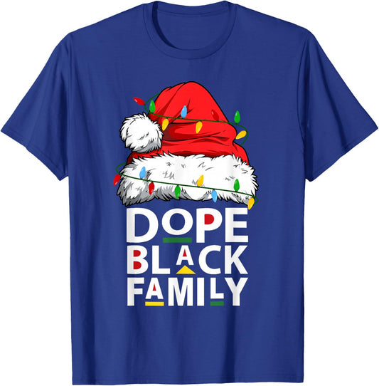 African Dope Black Family Afro Team Santa Matching Christmas T-Shirt - T-Shirt | Royal