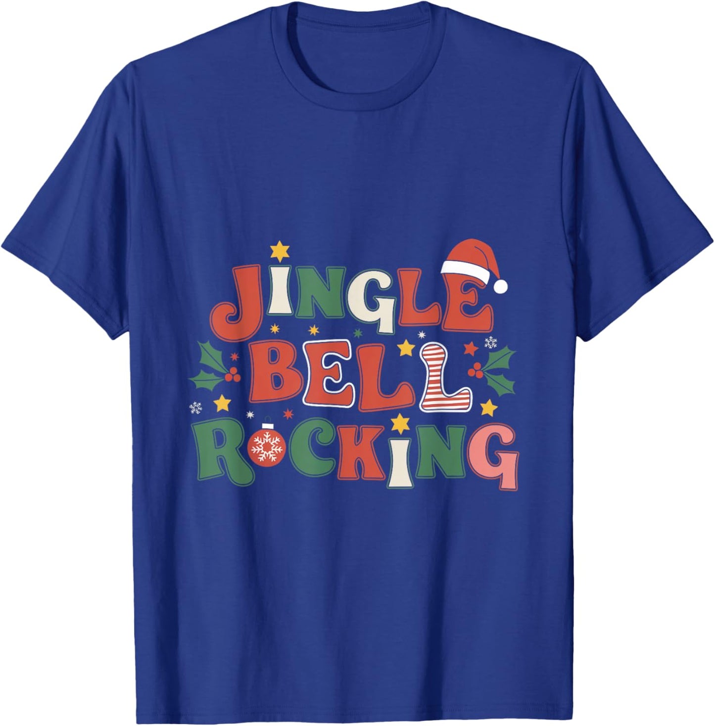 Jingle Bells Rocking Christmas Santa Present Decor Xmas T-Shirt - T-Shirt | Royal