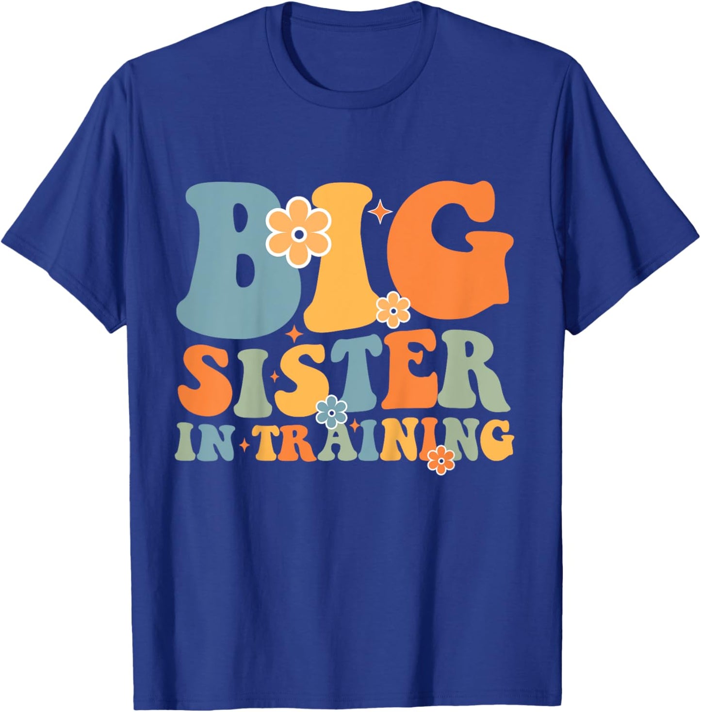 Kids Big Sister In Training Retro Groovy Kids Toddler T-Shirt - T-Shirt | Royal