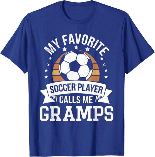 My Favorite Soccer Player Call Me Gramps Vintage T-Shirt - T-Shirt | Royal