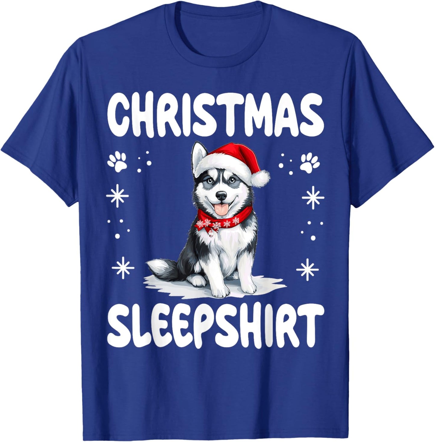 Siberian Husky Dog Nightgown Pajama Christmas Sleepshirt T-Shirt - T-Shirt | Royal