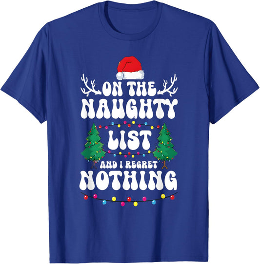 Groovy Naughty List Christmas Xmas Santa Kids T-Shirt - T-Shirt | Royal