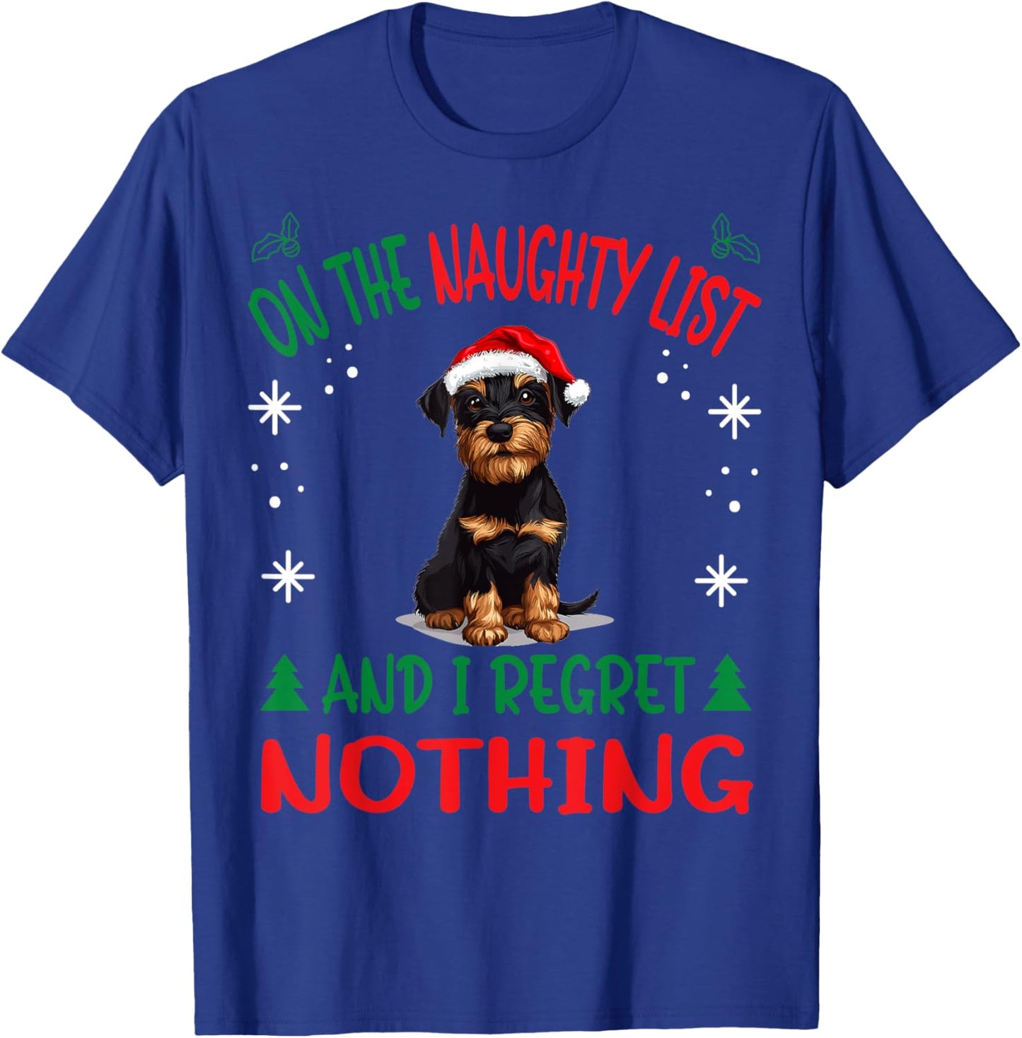 Cute Jagdterrier Dog Christmas On The Naughty List and I T-Shirt - T-Shirt | Royal