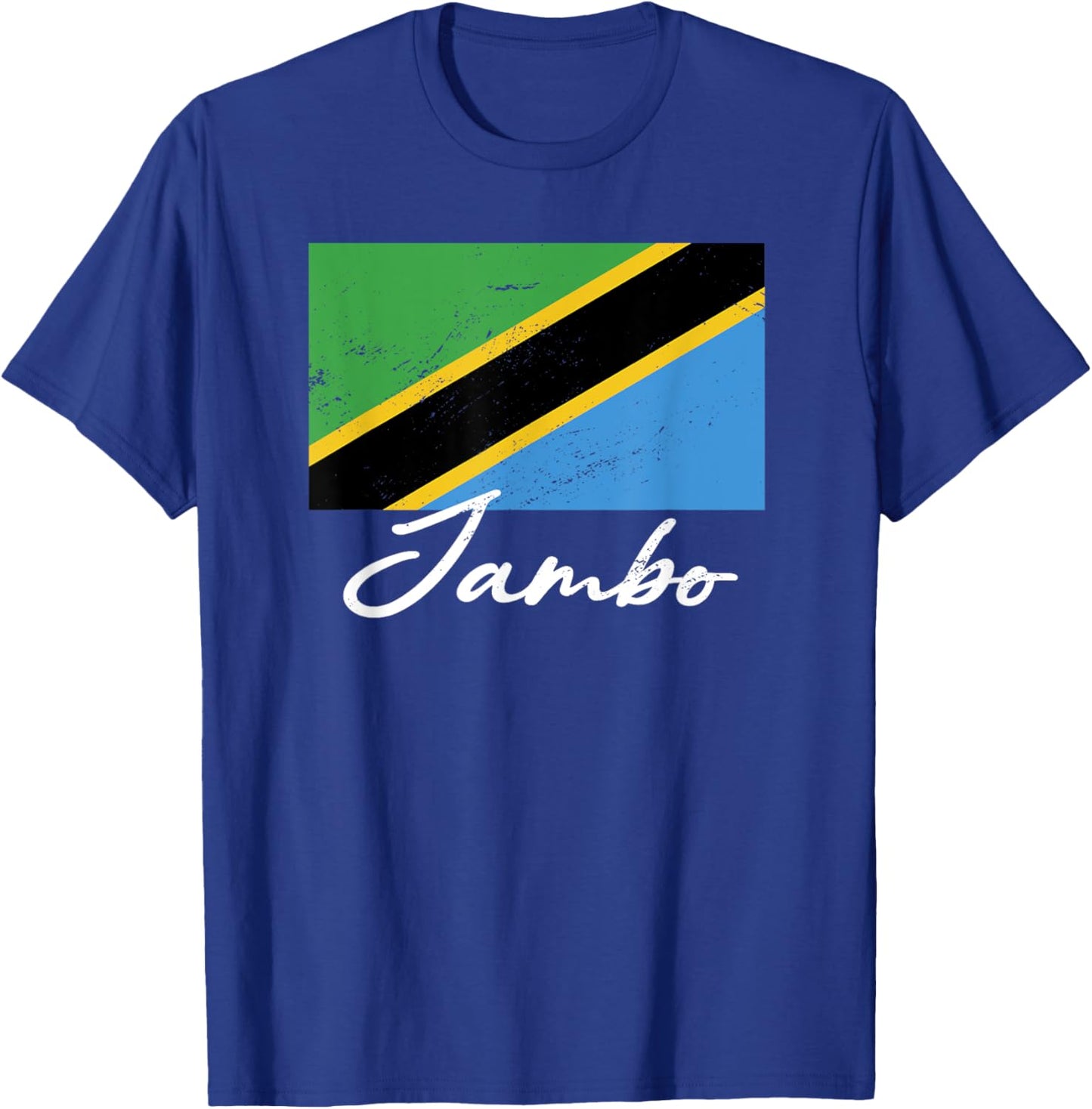Jambo - Hello Swahili Tanzania Flag Tanzanian Roots T-Shirt - T-Shirt | Royal