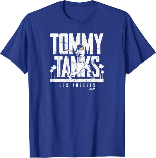 Tommy Edman - Tommy Tank - Los Angeles Baseball T-Shirt - T-Shirt | Royal