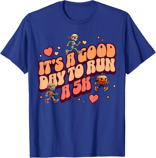 Vintage Halloween Fun Run 5K Runners Matching Family Retro T-Shirt - T-Shirt | Royal