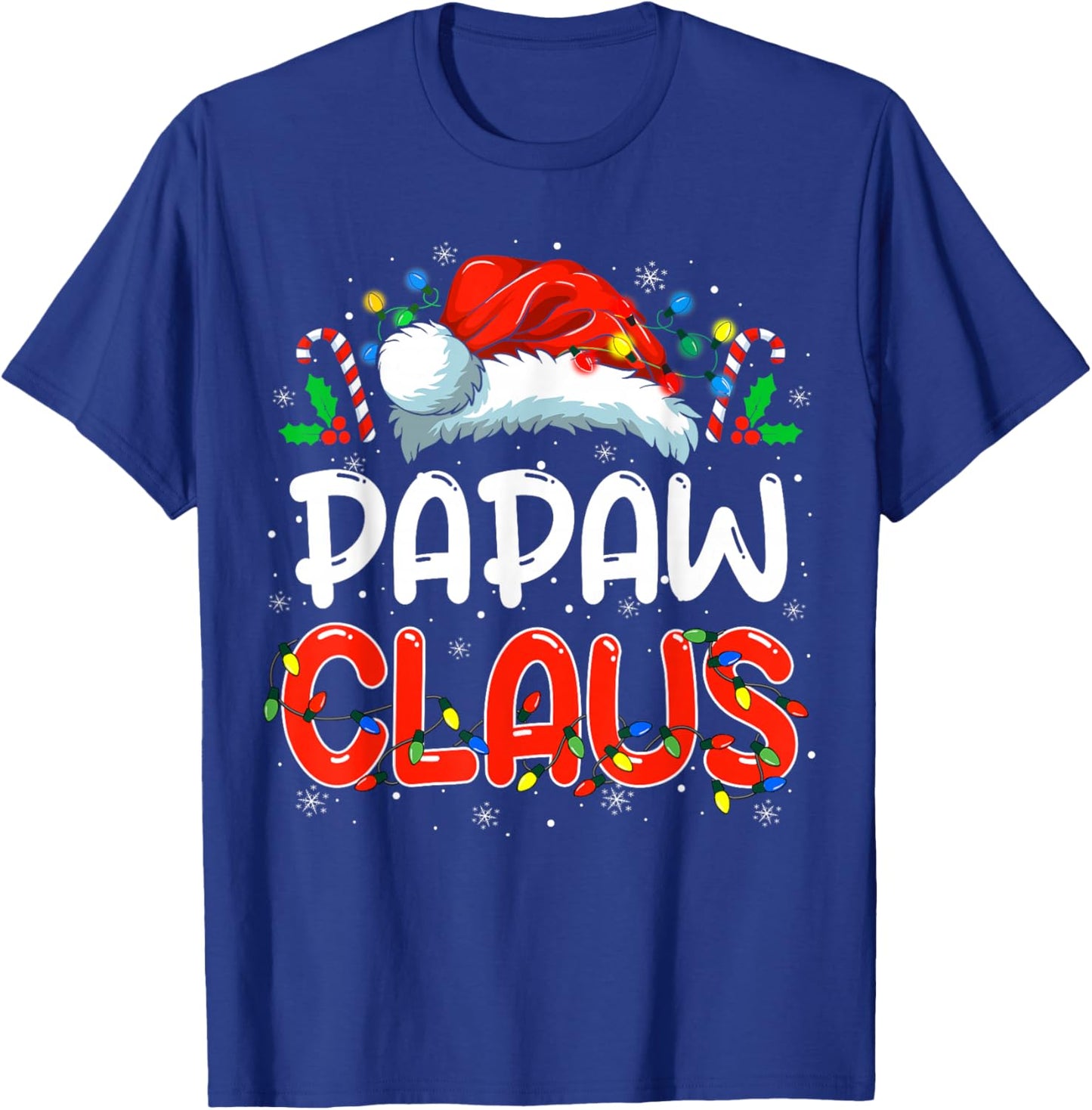 Papaw Claus Christmas Family Matching Pajamas Funny Xmas T-Shirt - T-Shirt | Royal