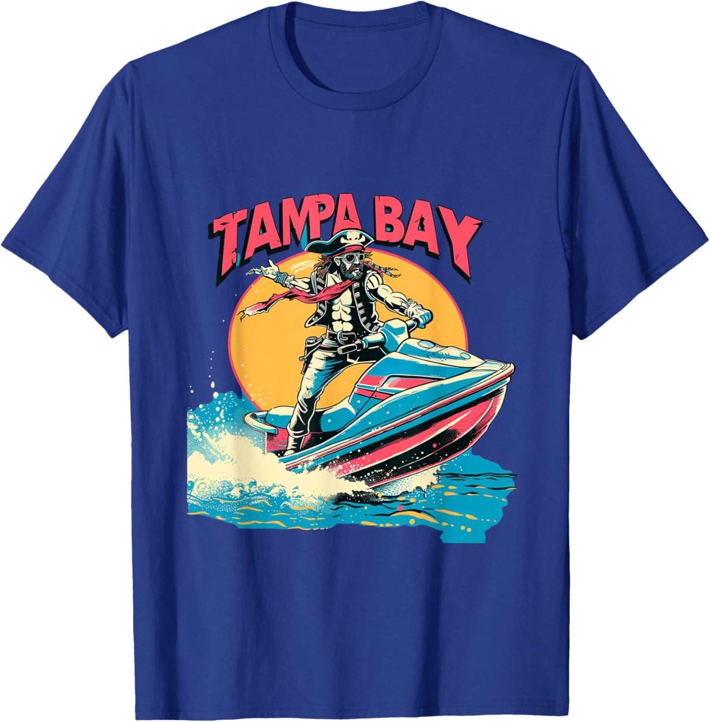 Tampa Bay Pirate Florida Jetski Boating Funny Gasparilla T-Shirt - T-Shirt | Royal