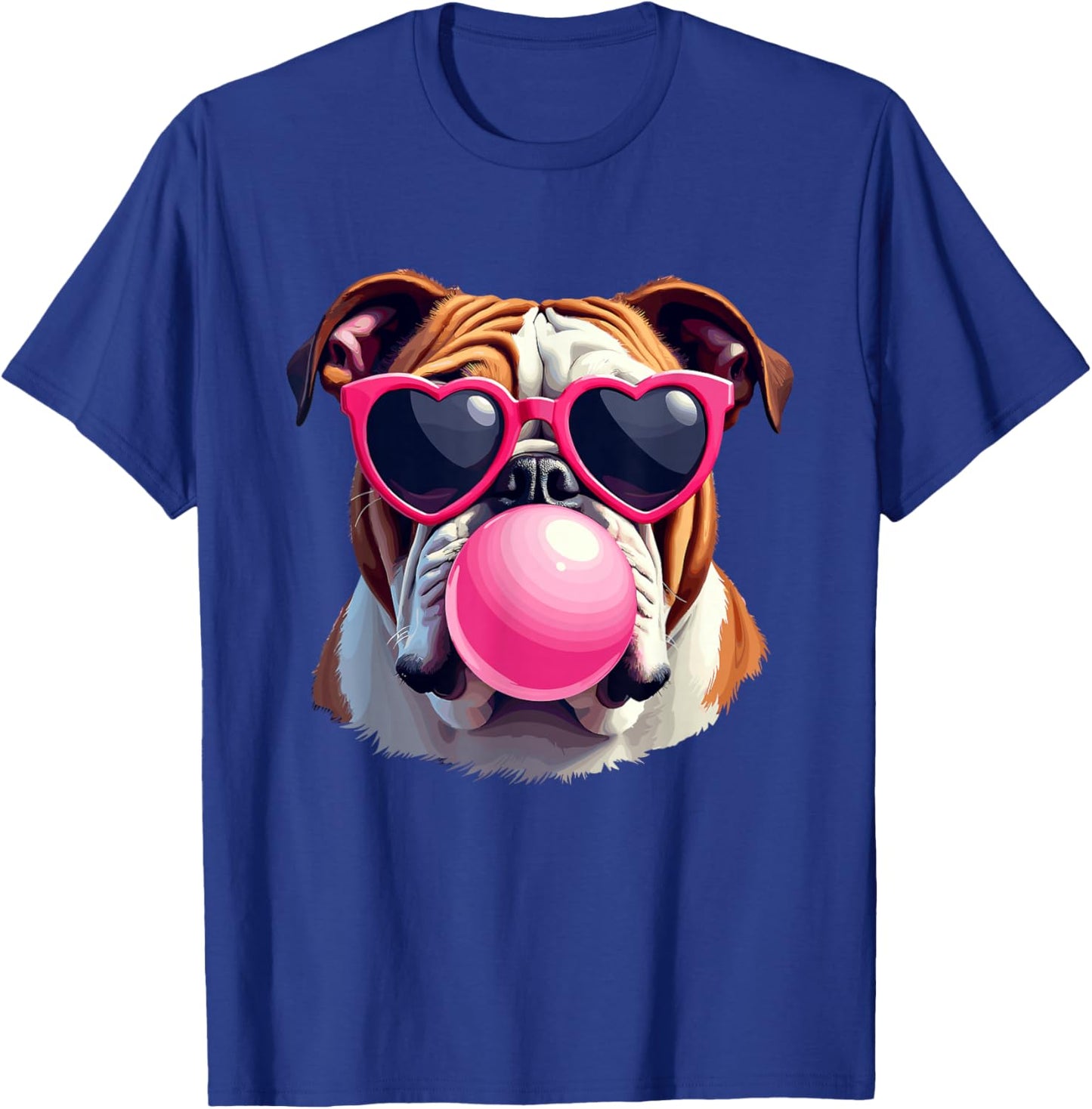 Bulldogs Preppy Mascot Bulldogs Blowing Bubble Girly Mama T-Shirt - T-Shirt | Royal