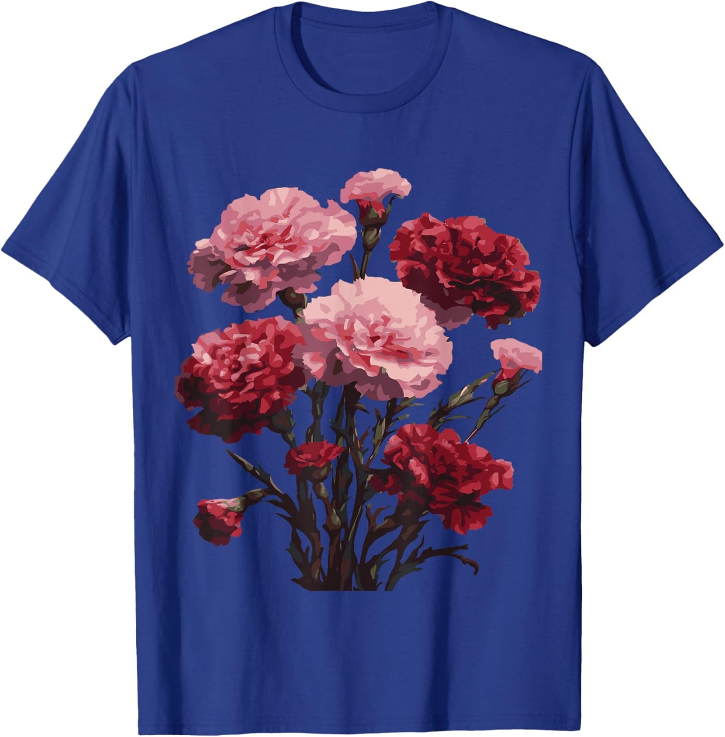 Carnation Flowers Perfect Pinks Botanical Design T-Shirt - T-Shirt | Royal
