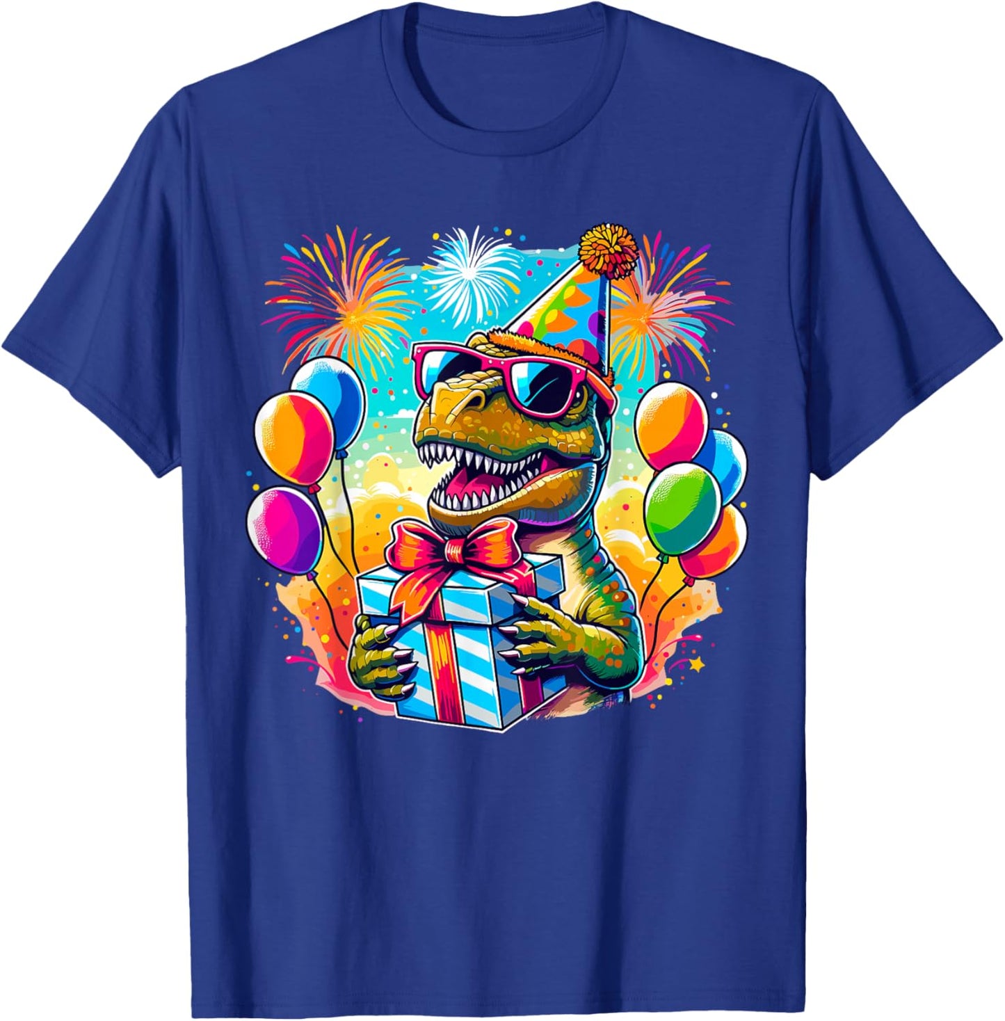Dinosaur Birthday T-Rex Party T-Shirt - T-Shirt | Royal