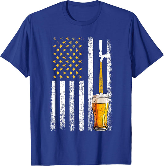 Craftbeer American Flag, Brewing T-Shirt - T-Shirt | Royal