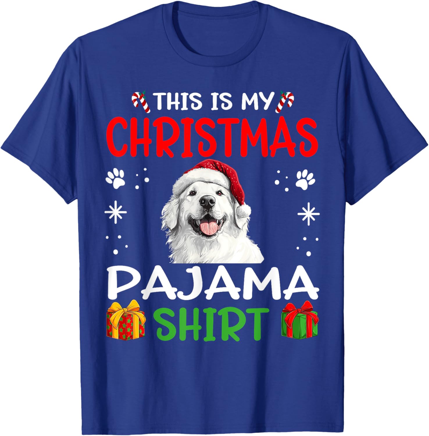 Great Pyrenees Dog Nightgown Pajama This is my Christmas Women Kids T-Shirt - T-Shirt | Royal