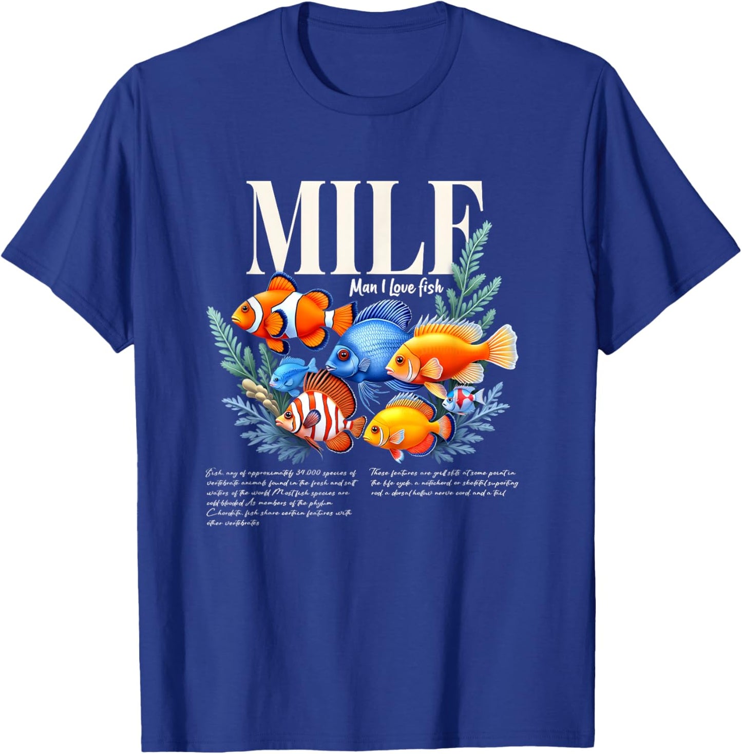 Man I Love Fish Funny Fishing Fisherman Fishing Lovers T-Shirt - T-Shirt | Royal