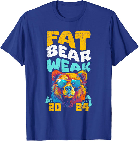 Fat Bear Week Colorful Bear 2024 Nature Forest Lover T-Shirt - T-Shirt | Royal