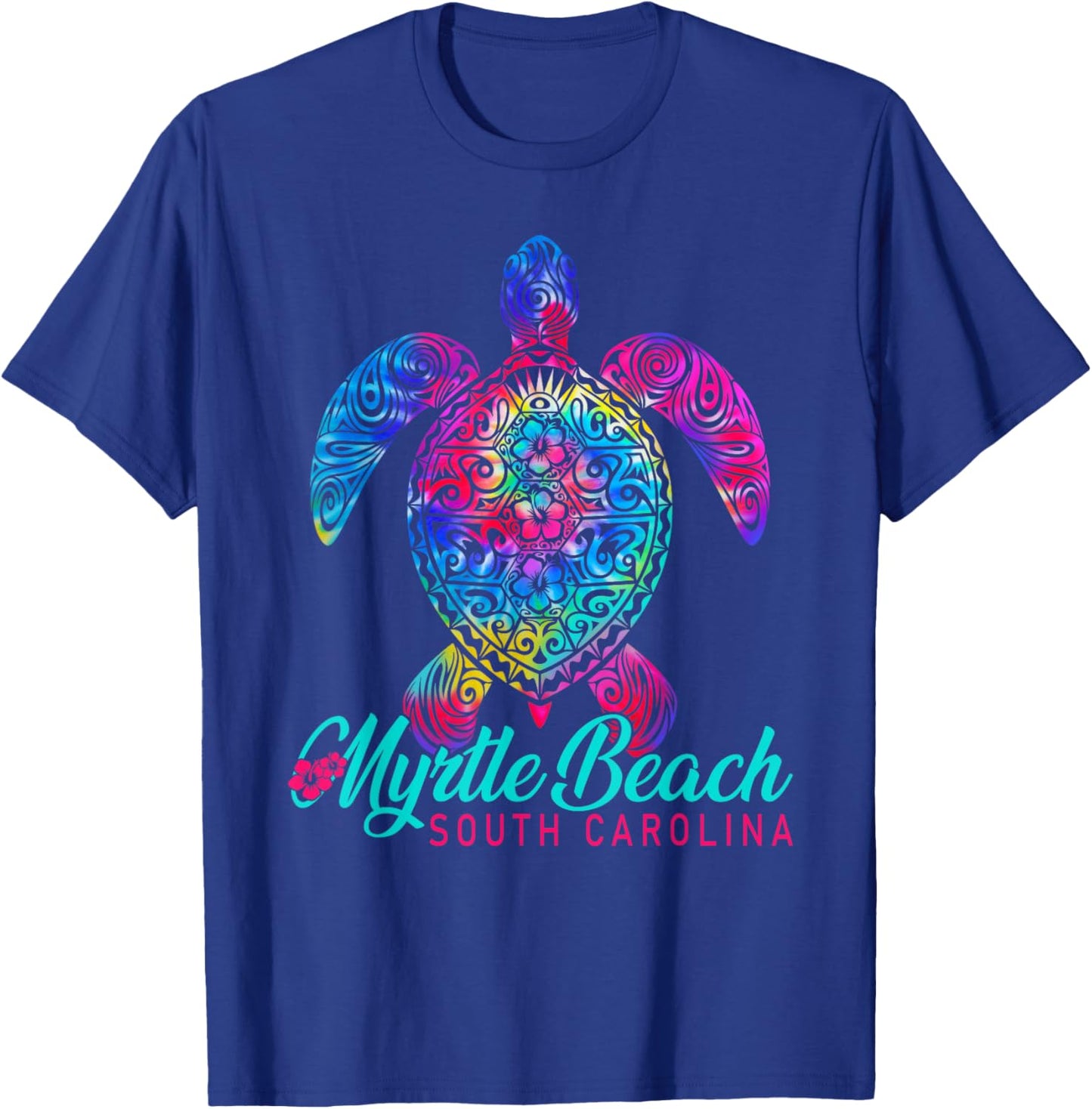 Myrtle Beach South Carolina Shirt Tribal Tie Dye Sea Turtle T-Shirt - T-Shirt | Royal