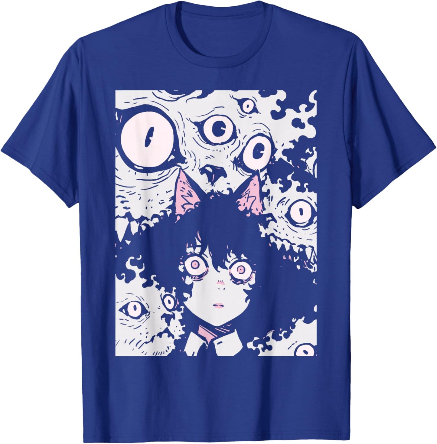 Horror Anime Manga Neko | Japan Japanese Creepy Kawaii Goth T-Shirt - T-Shirt | Royal