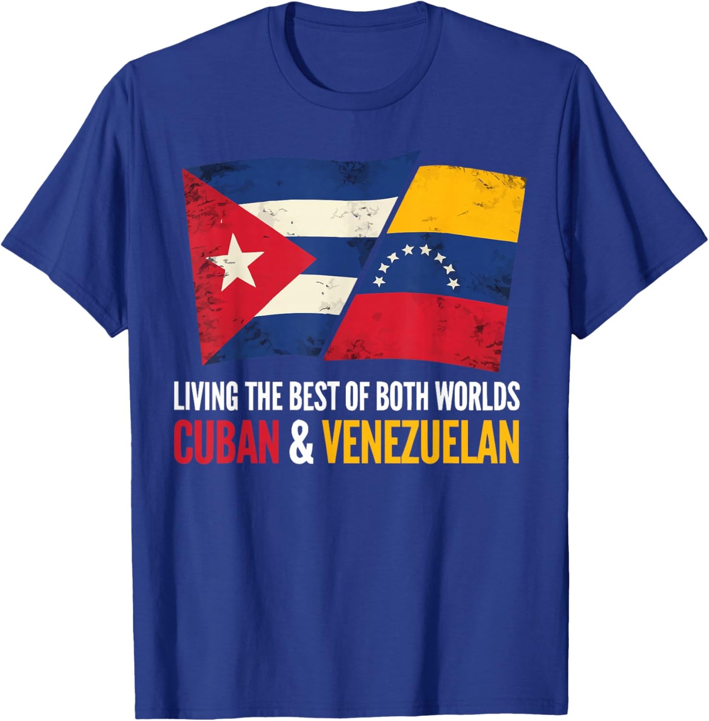 Half Cuban Half Venezuelan Country Venezuela Flag Cuba T-Shirt - T-Shirt | Royal