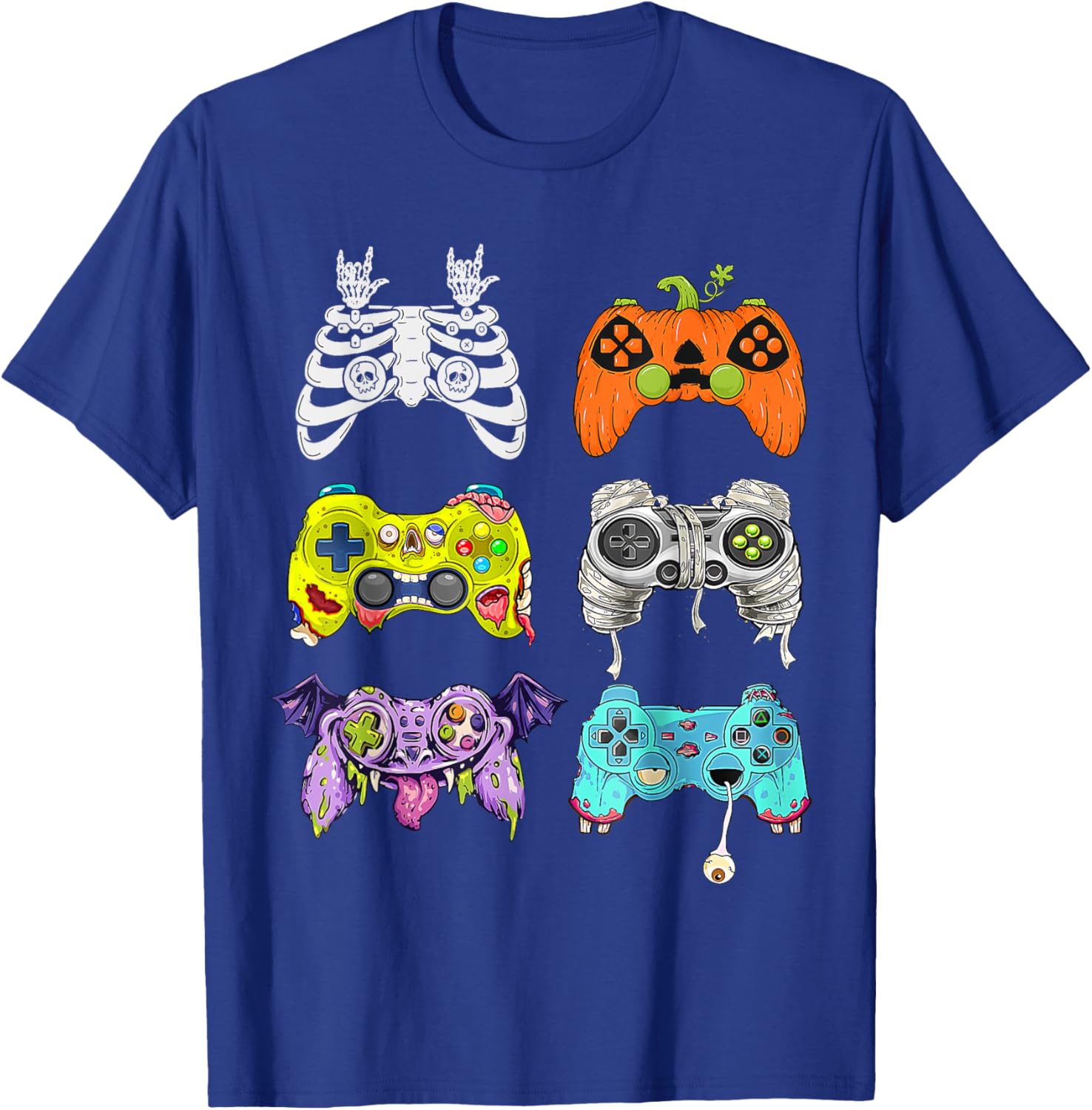 Scary Game Controller Halloween Gamer Costume Boys Kids T-Shirt - T-Shirt | Royal