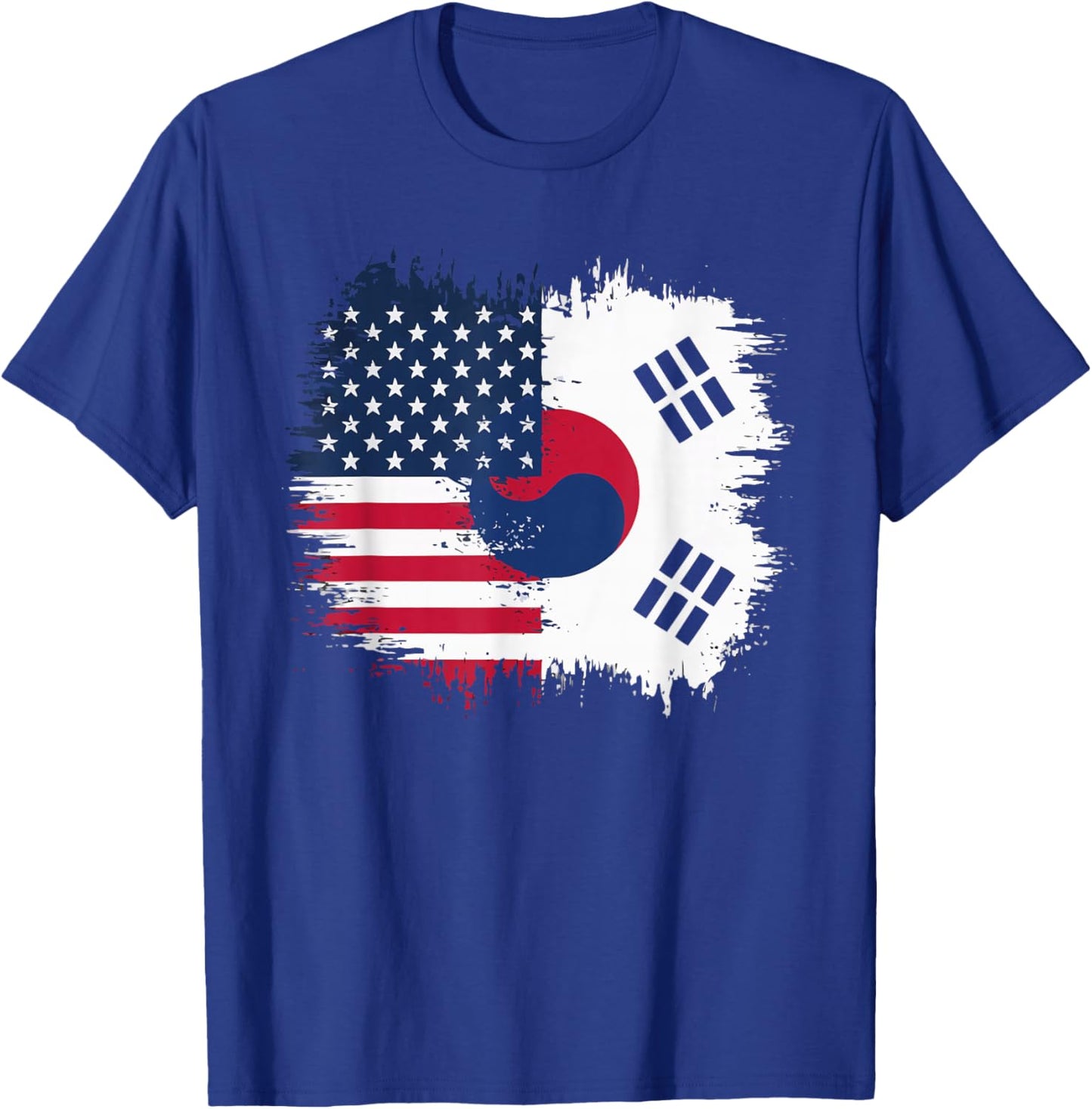 Half American Half Korean USA Flag South Korea America T-Shirt - T-Shirt | Royal