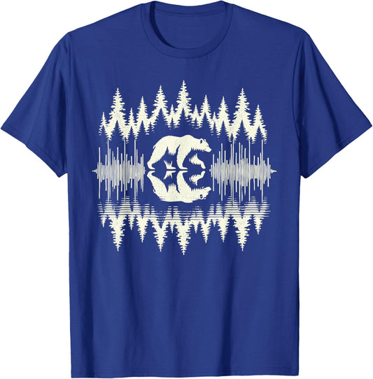 Trees Reflection Wildlife Nature Bear Outdoor Forest T-Shirt - T-Shirt | Royal