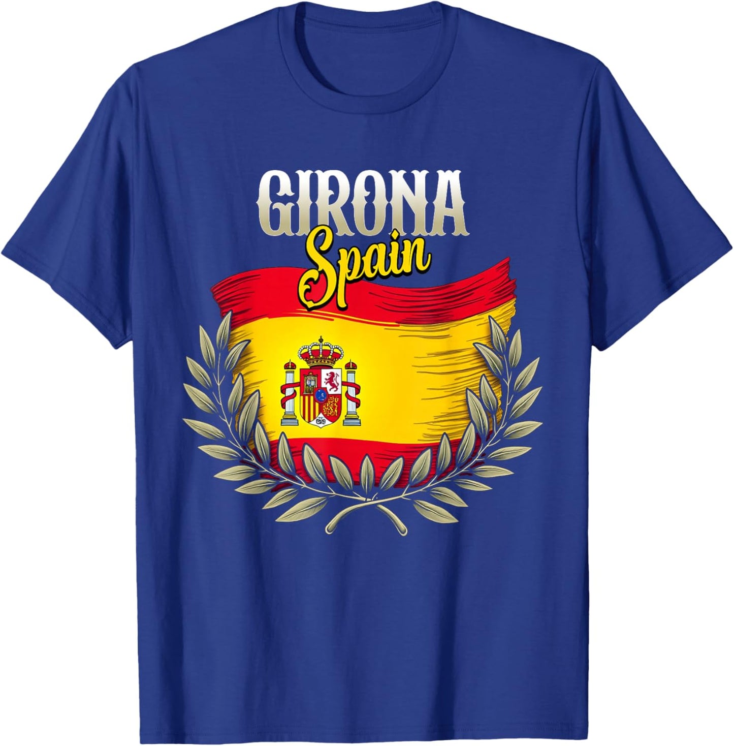 Girona Spain Flag Spanish City Girona Vacation Travel T-Shirt - T-Shirt | Royal