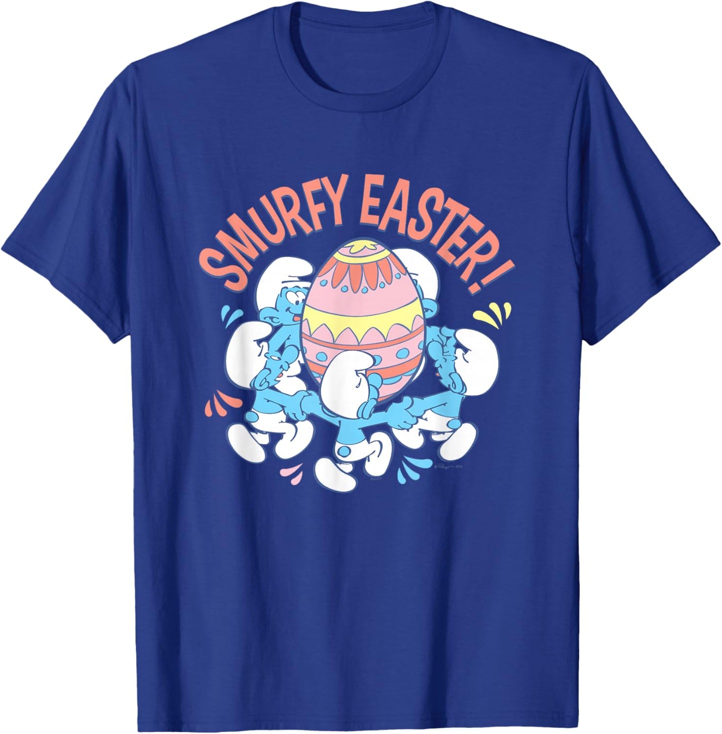 The Smurfs Smurfy Easter Dancing Around Egg T-Shirt - T-Shirt | Royal