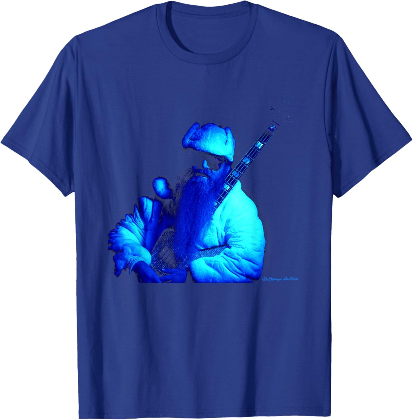 Dusty Hill ZZ Top Bass Player By George DuBose T-Shirt - T-Shirt | Royal