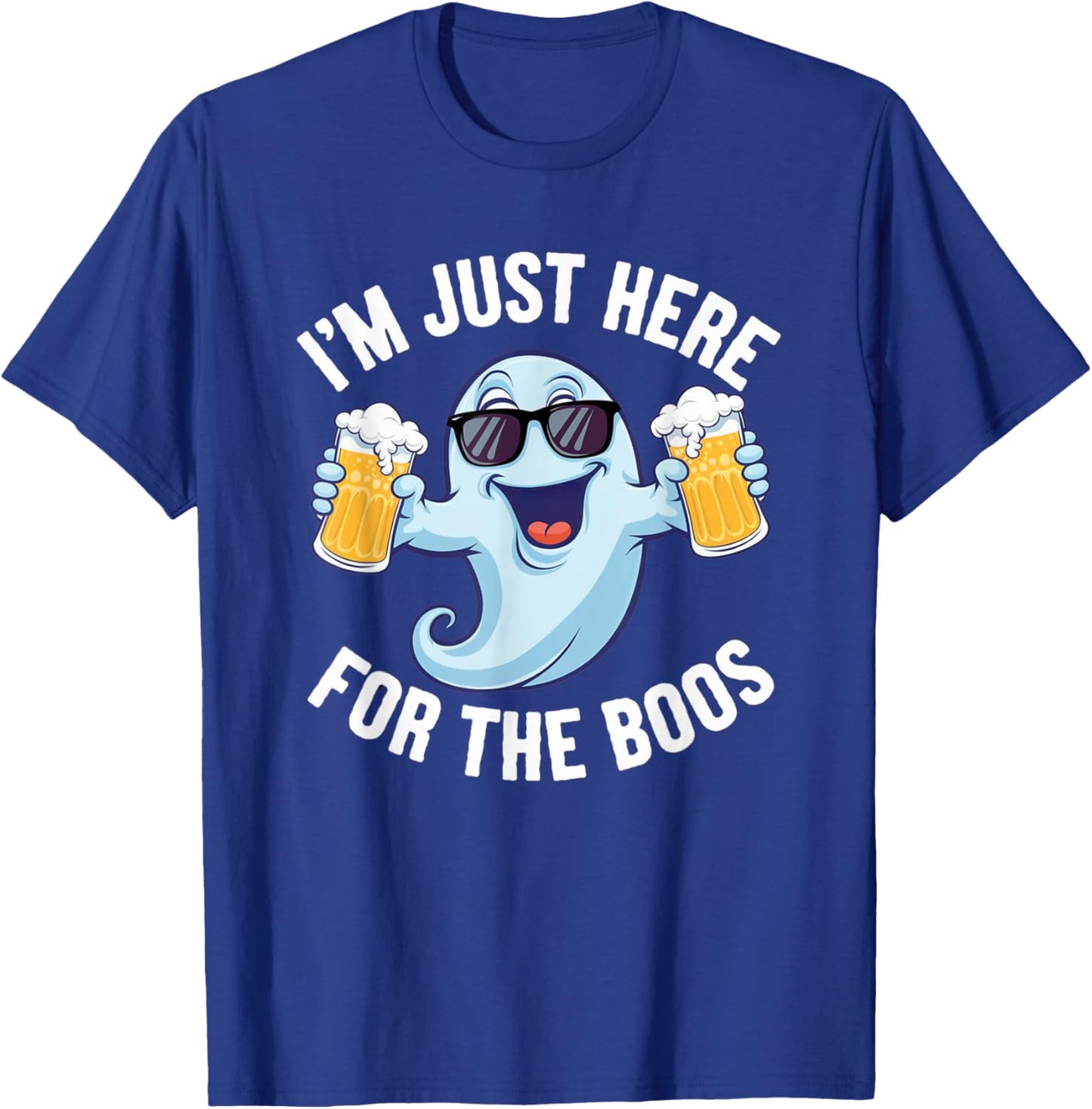 I'm Just Here For The Boos Funny Halloween Ghost Boo Costume T-Shirt - T-Shirt | Royal