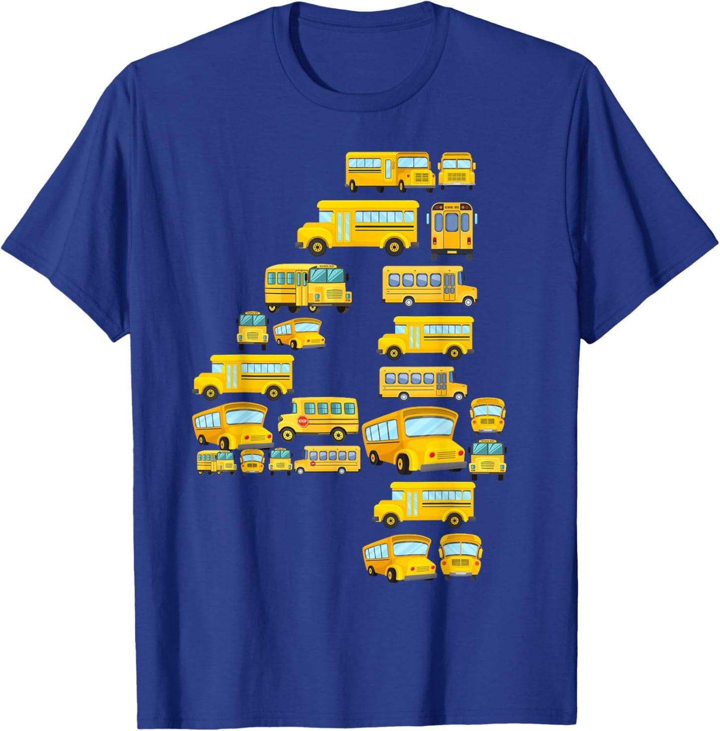 Cool 4 Birthday School Bus 4th Bday Party 4 Years Old T-Shirt - T-Shirt | Royal