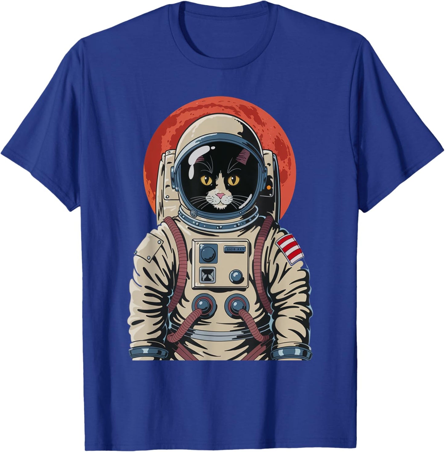 Space Cat Astronaut Helmet Graphic Cat Space Cosmic Women Kids T-Shirt - T-Shirt | Royal