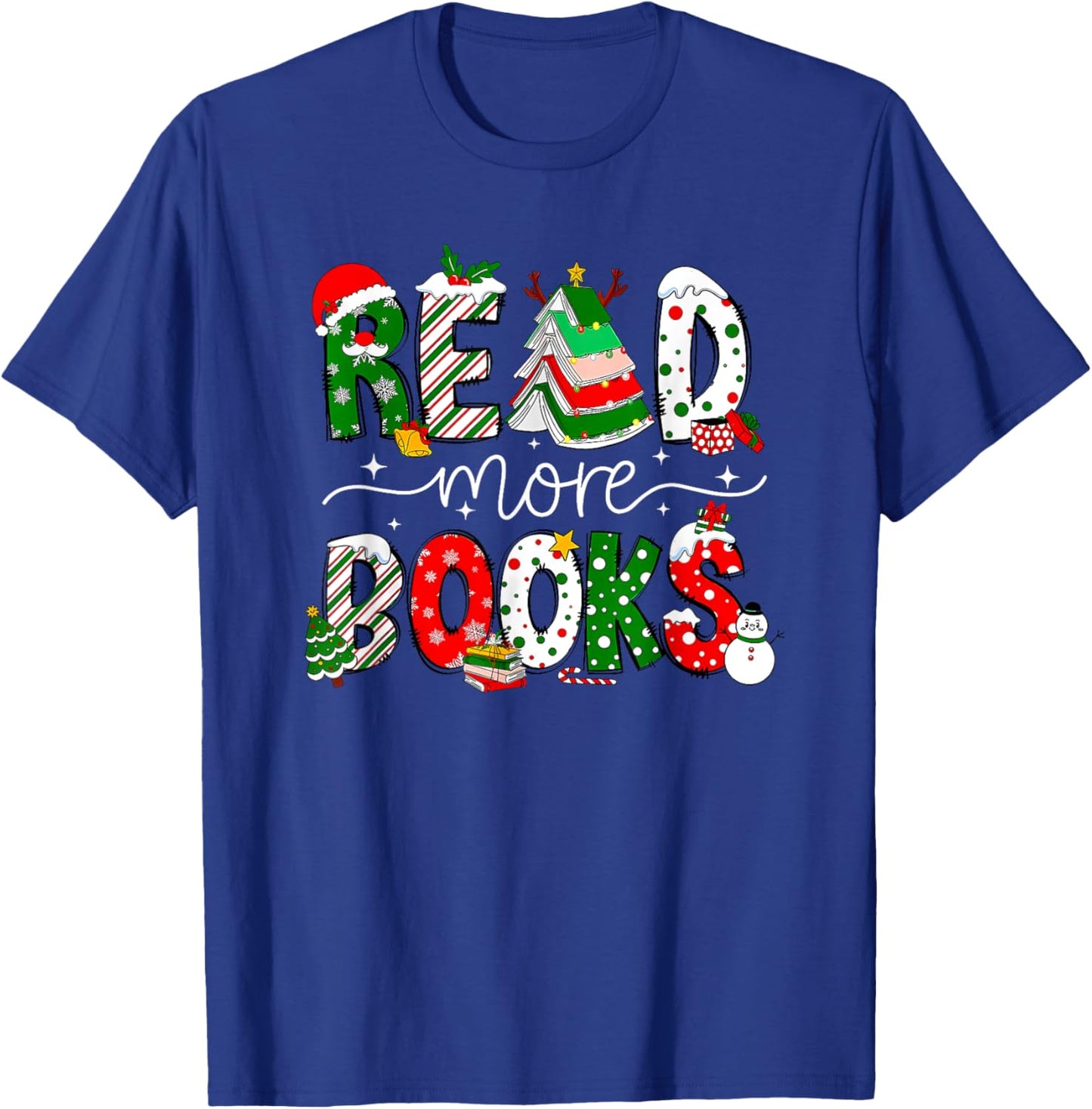 Read More Books Christmas Reading Book T-Shirt - T-Shirt | Royal