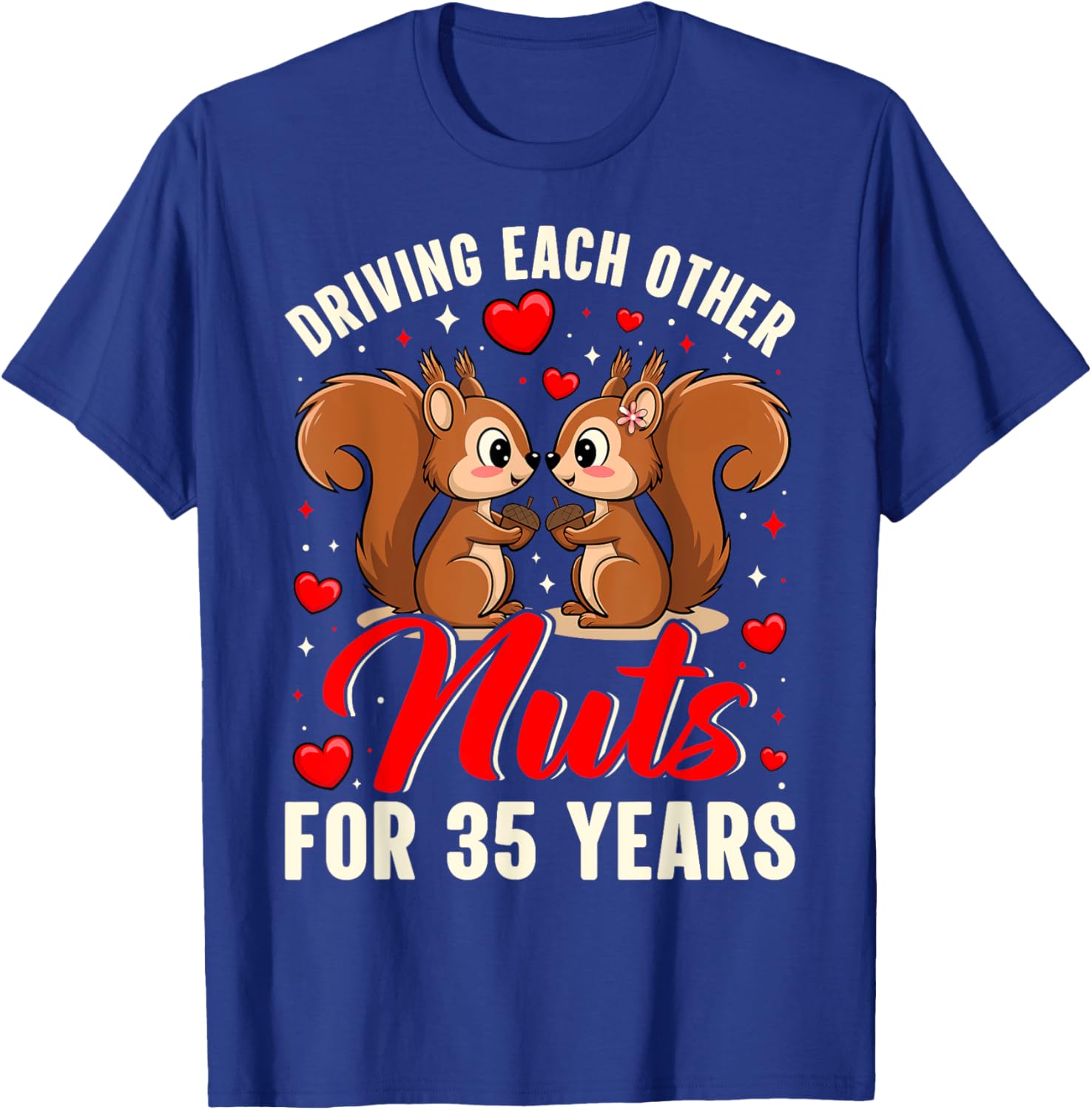 Couples Married 35 Year Funny 35th Wedding Anniversary T-Shirt - T-Shirt | Royal