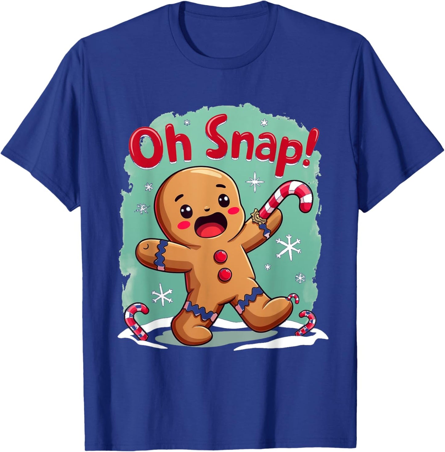 Oh Snap! Holiday Gingerbread Humor T-Shirt - T-Shirt | Royal