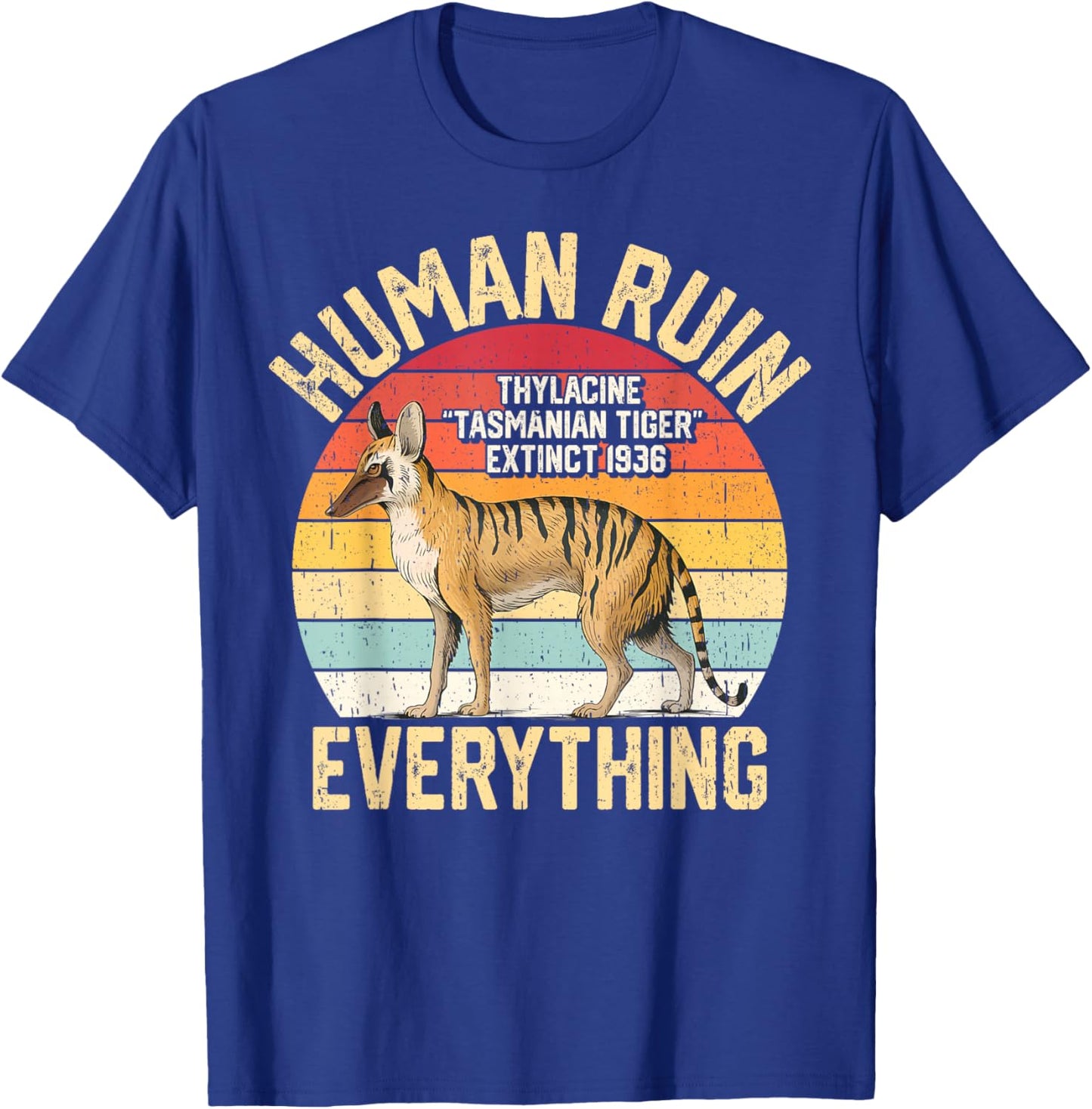 Tasmanian Tigers Thylacine Wolf Australian Extinct T-Shirt - T-Shirt | Royal