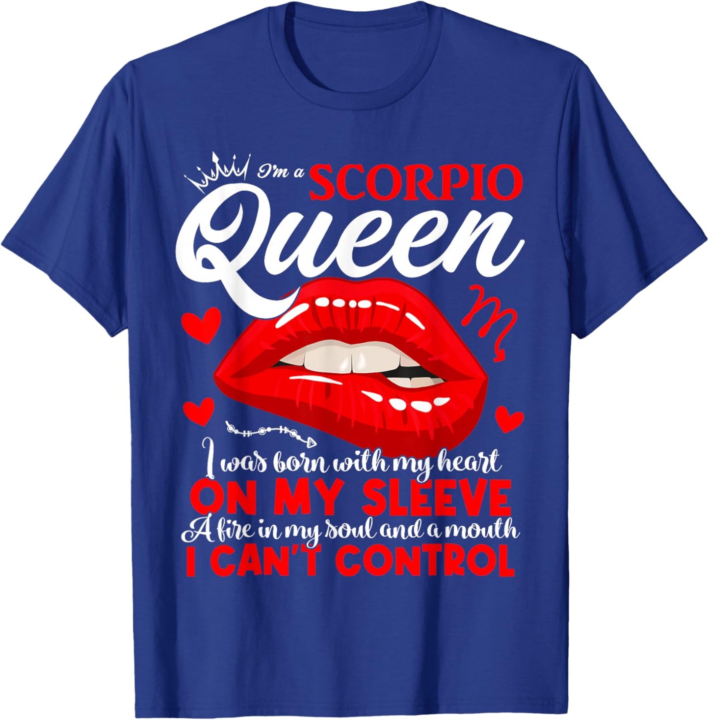 Scorpio Queen Scorpio Zodiac Sign Women Girls Lady Birthday T-Shirt - T-Shirt | Royal