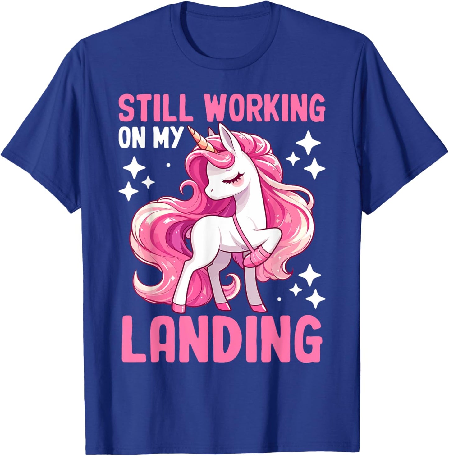 Still Working On My Landing Injury Broken Arm Cute Unicorn T-Shirt - T-Shirt | Royal