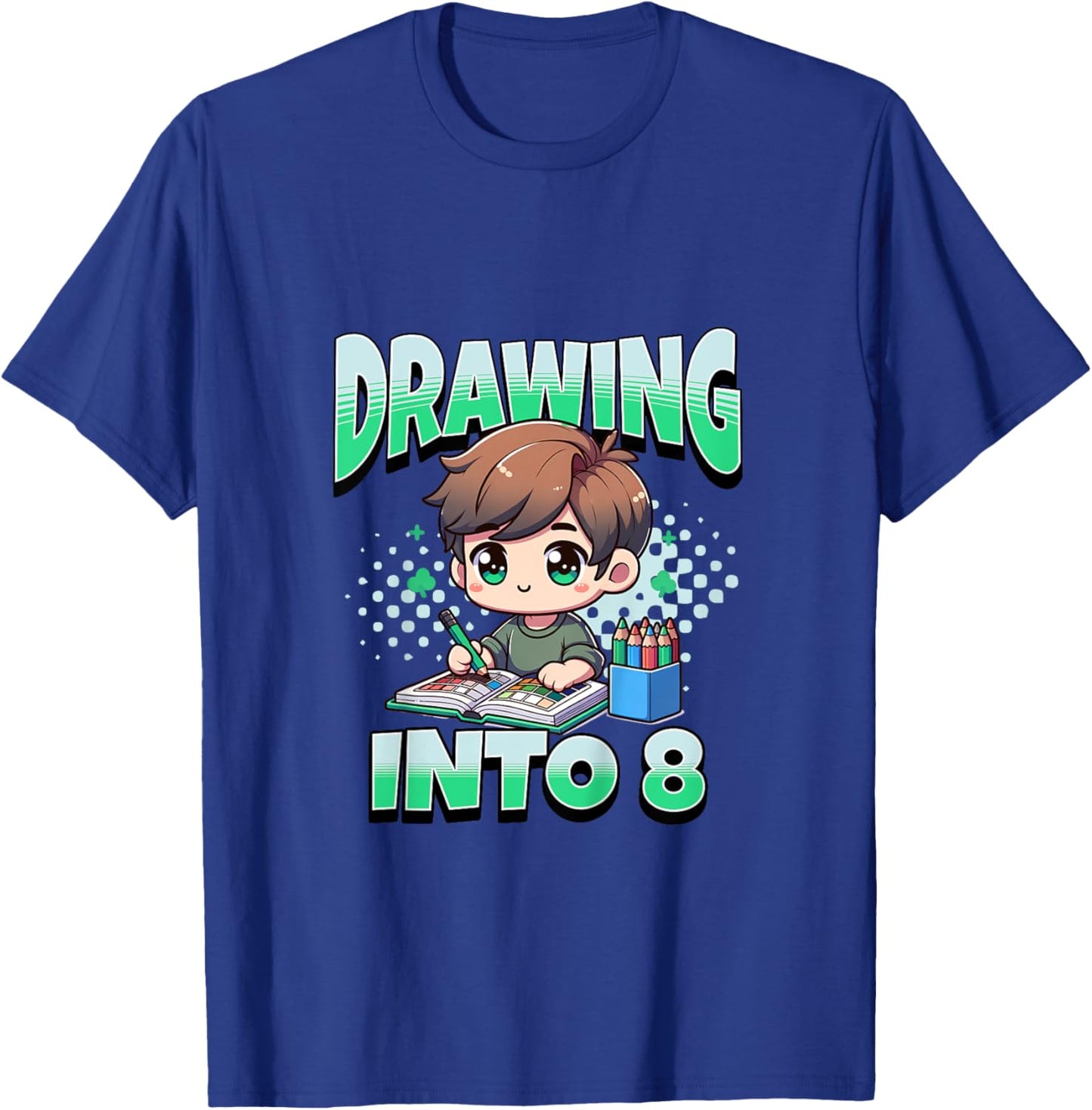 Kids Painting Drawing Into 8 Year Old 8th Birthday Boy T-Shirt - T-Shirt | Royal