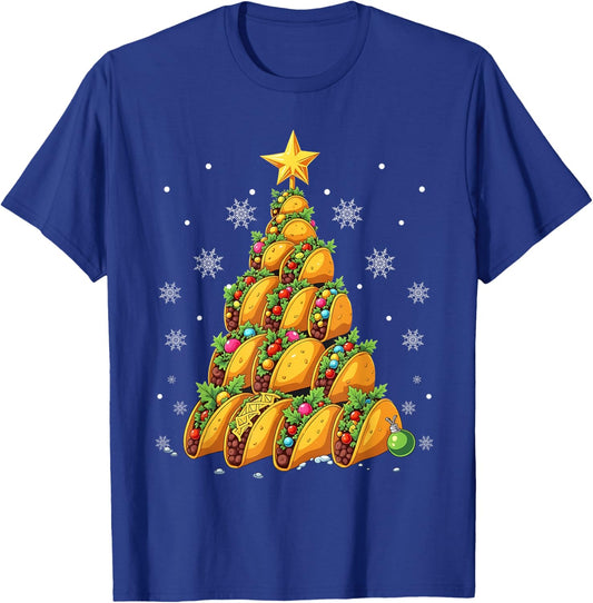 Taco Christmas Tree Xmas Mexican Food Men Women Kids T-Shirt - T-Shirt | Royal