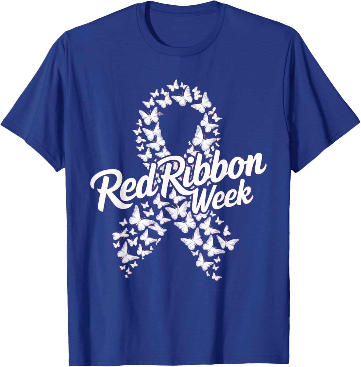 Red Ribbon Week 2025 HOPE LOVE SUPPORT Red Ribbon Week T-Shirt - T-Shirt | Royal