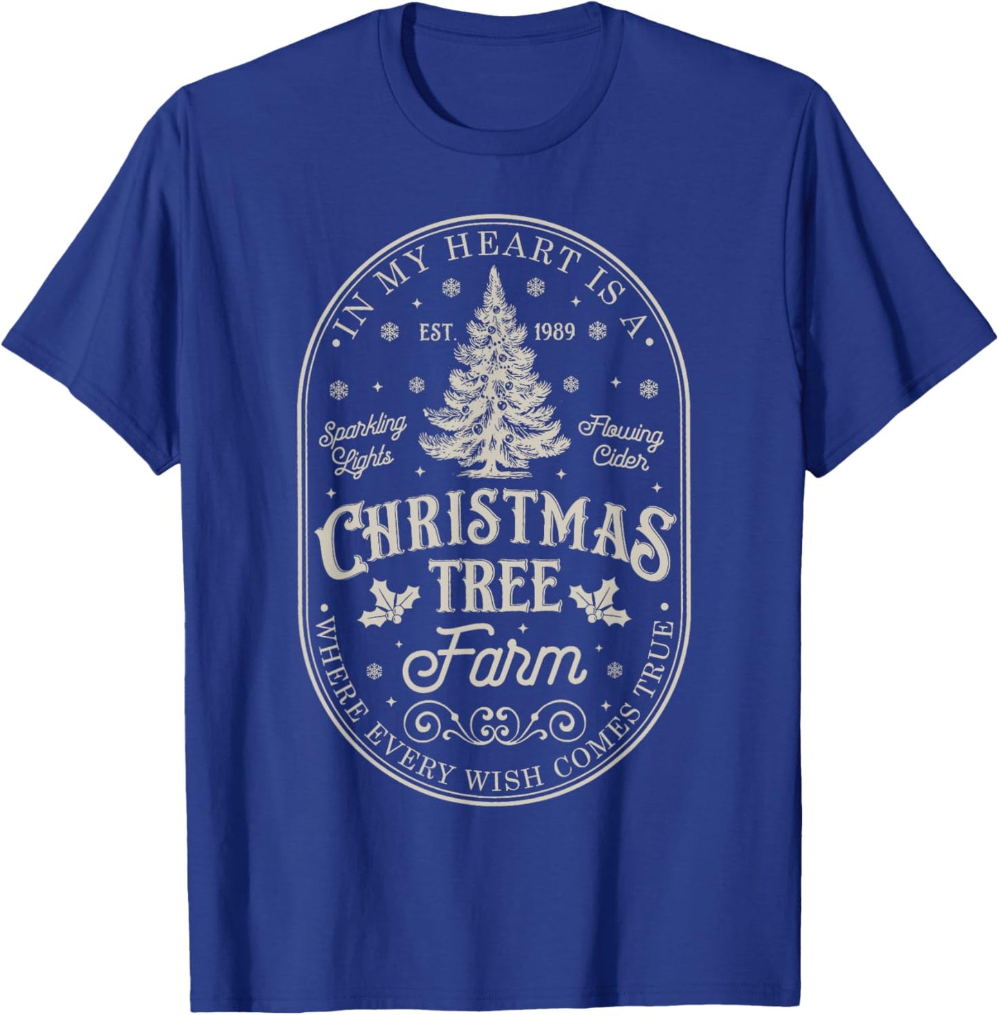 In My Heart Is A Christmas Xmas Tree Farm Vintage Clothing T-Shirt - T-Shirt | Royal