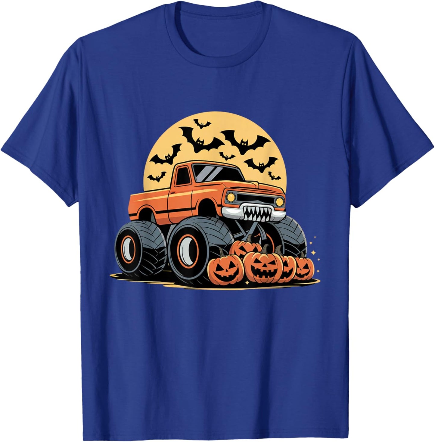 Halloween Shirts for Kids Boys Monster Truck Pumpkins T-Shirt - T-Shirt | Royal